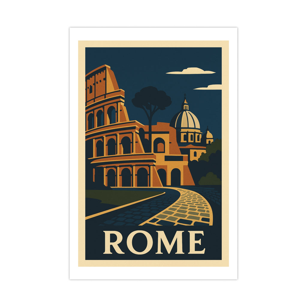 rome Vintage Poster — Cool · Crisp Morning (12x18)