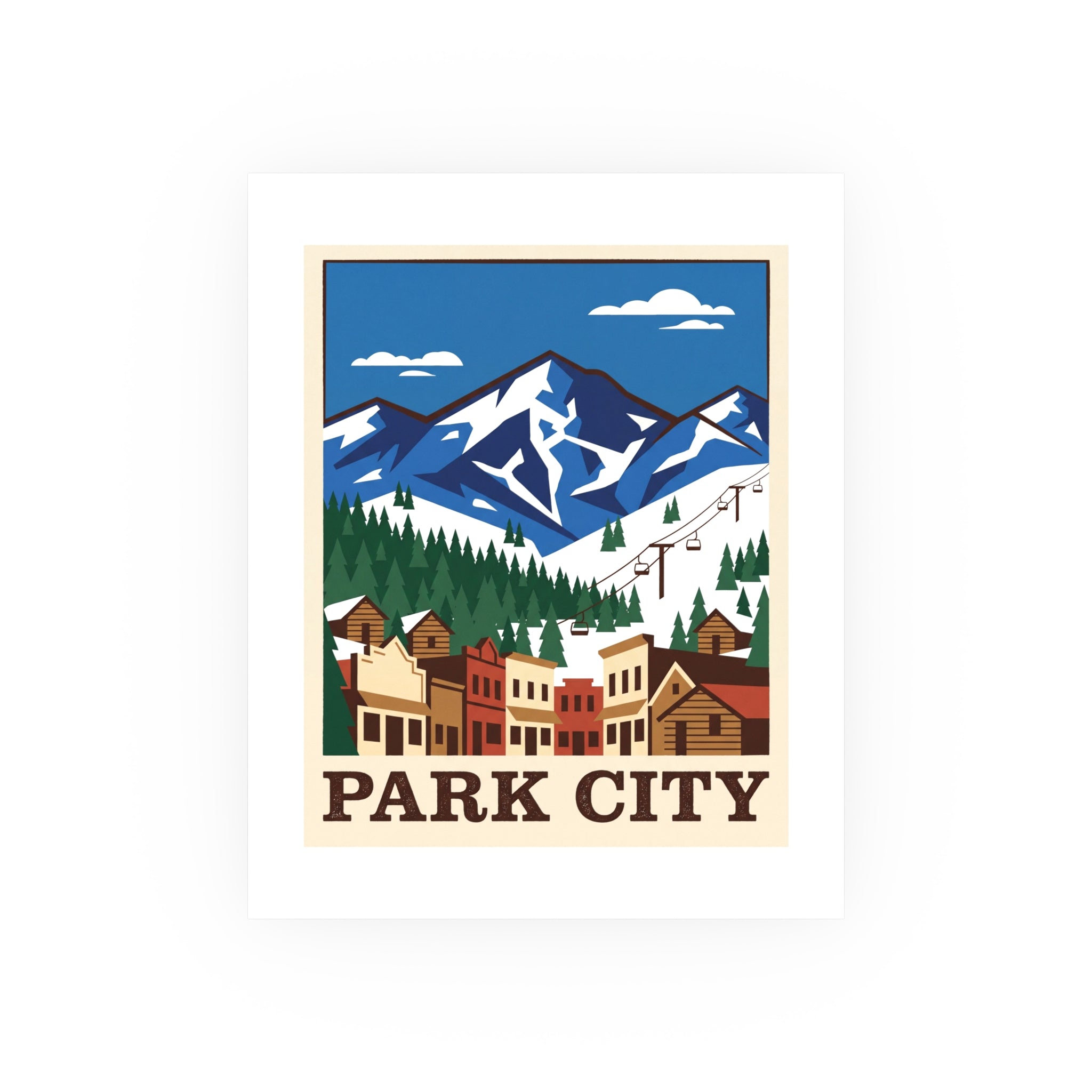 park city Vintage Poster — Cool · Crisp Morning (8x10)