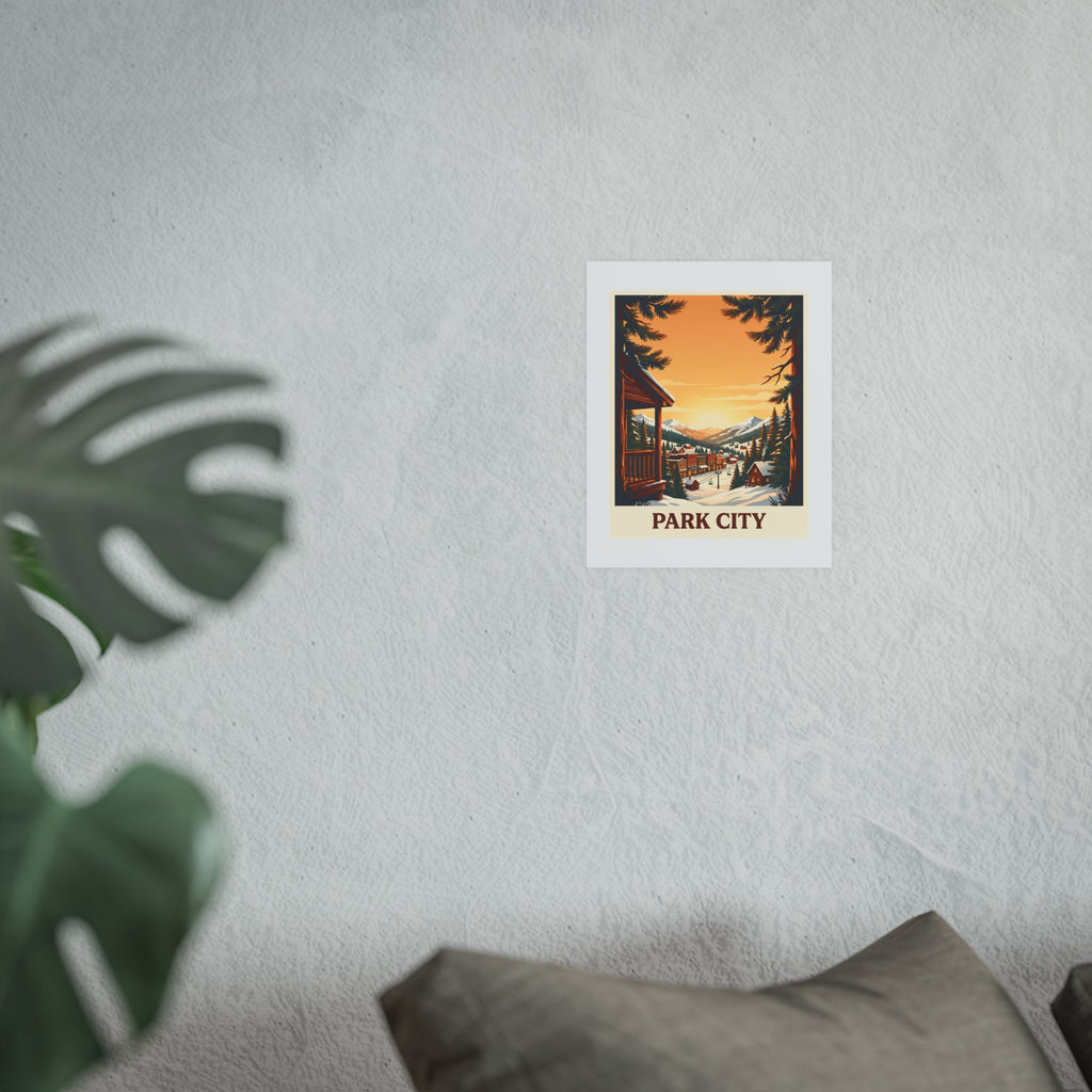 park city Vintage Poster — Warm · Golden Hour (8x10)