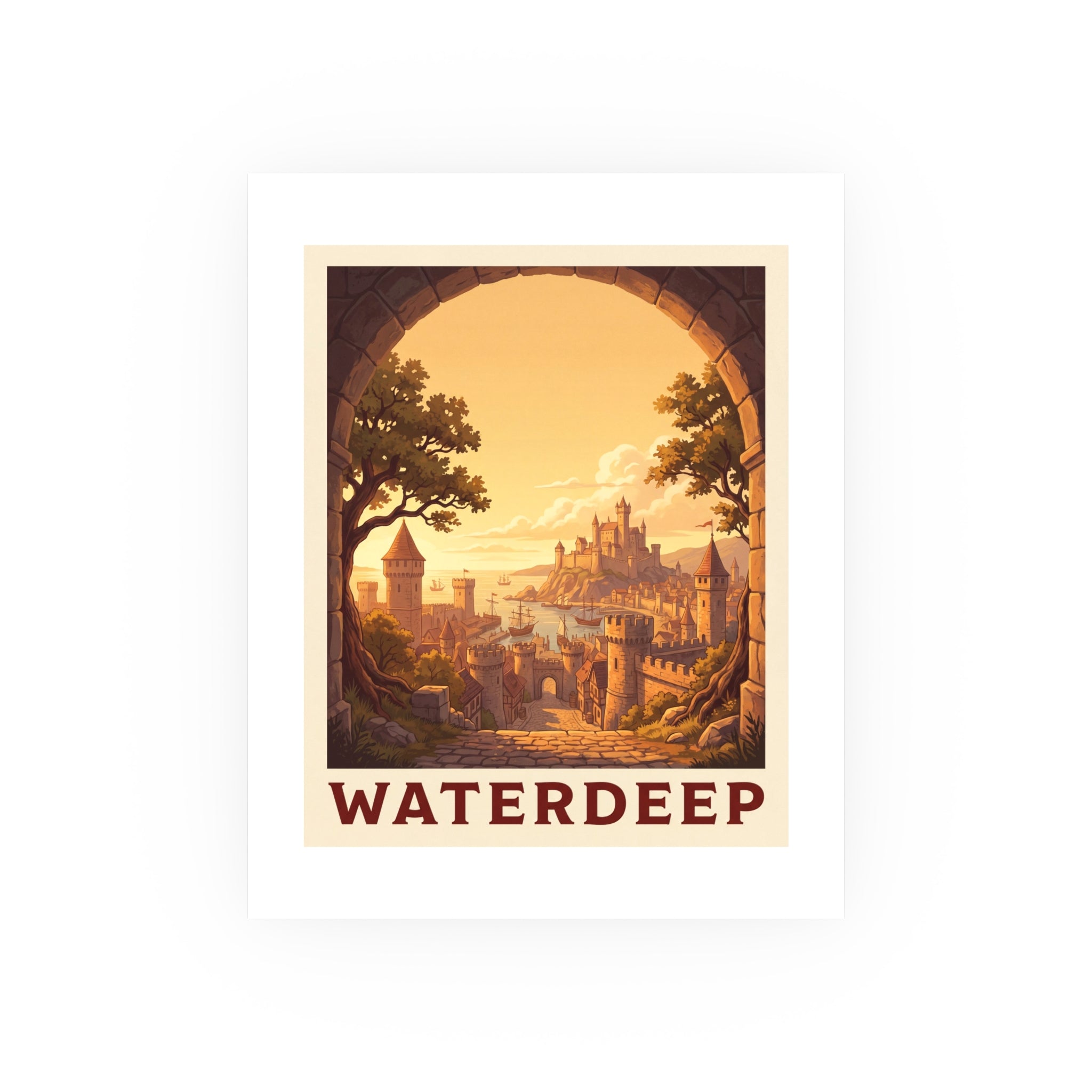 waterdeep Vintage Poster — warm (8x10)