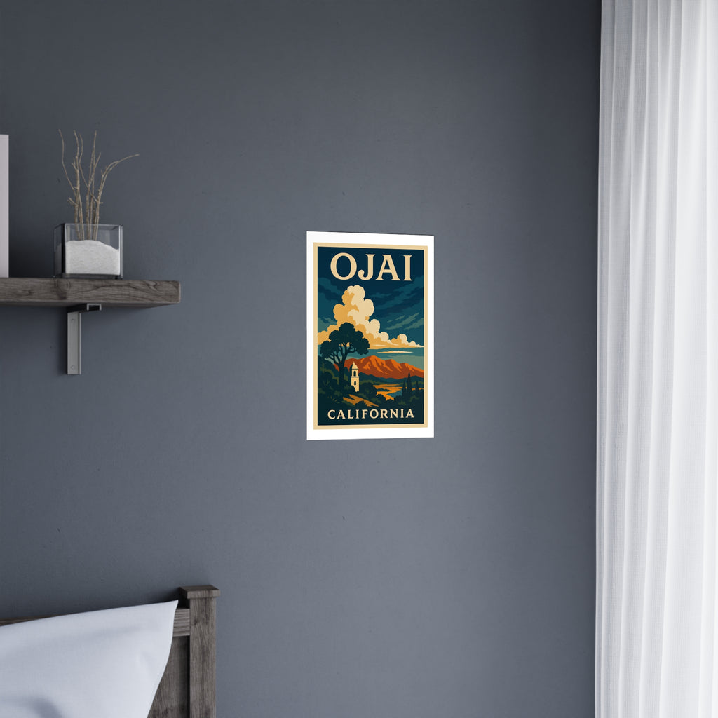 Ojai Vintage Poster — Cool · Crisp Morning (12x18)