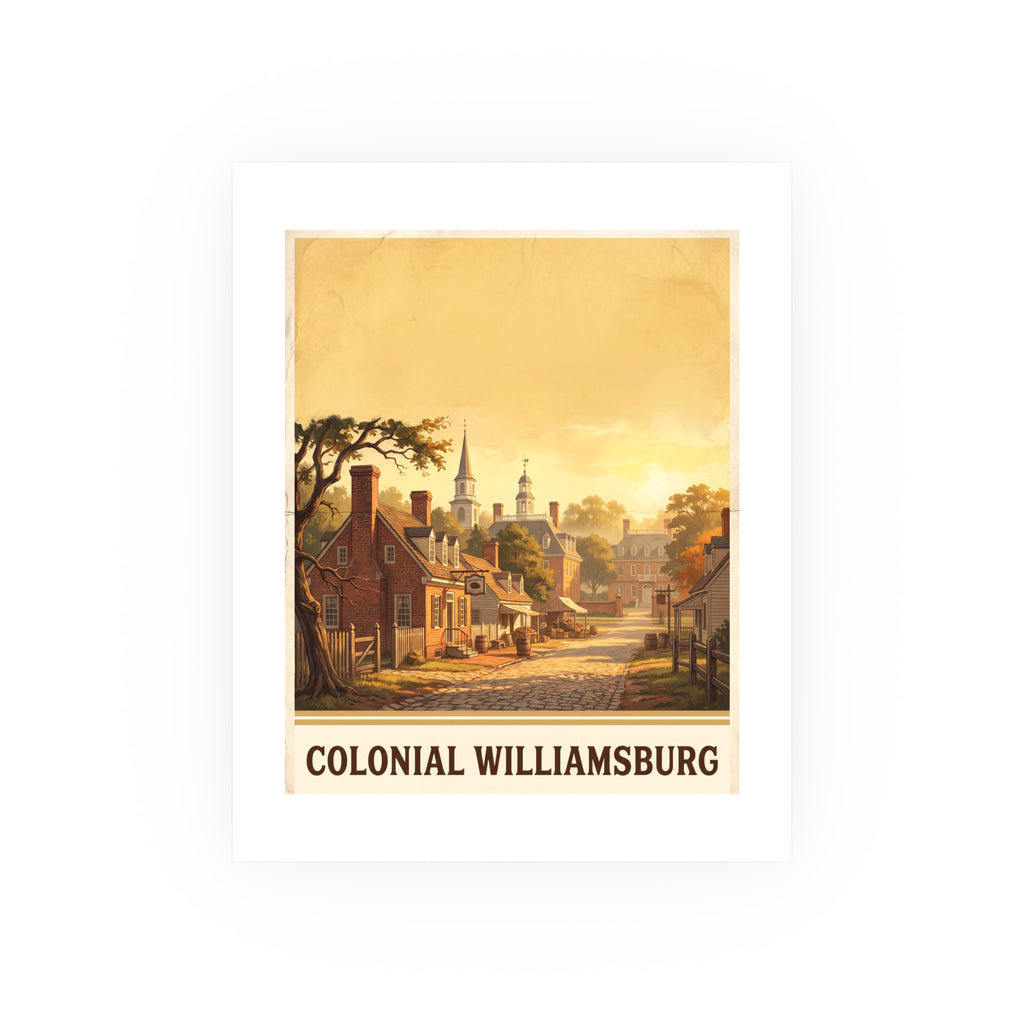 Colonial Williamsburg Vintage Poster — warm (8x10)