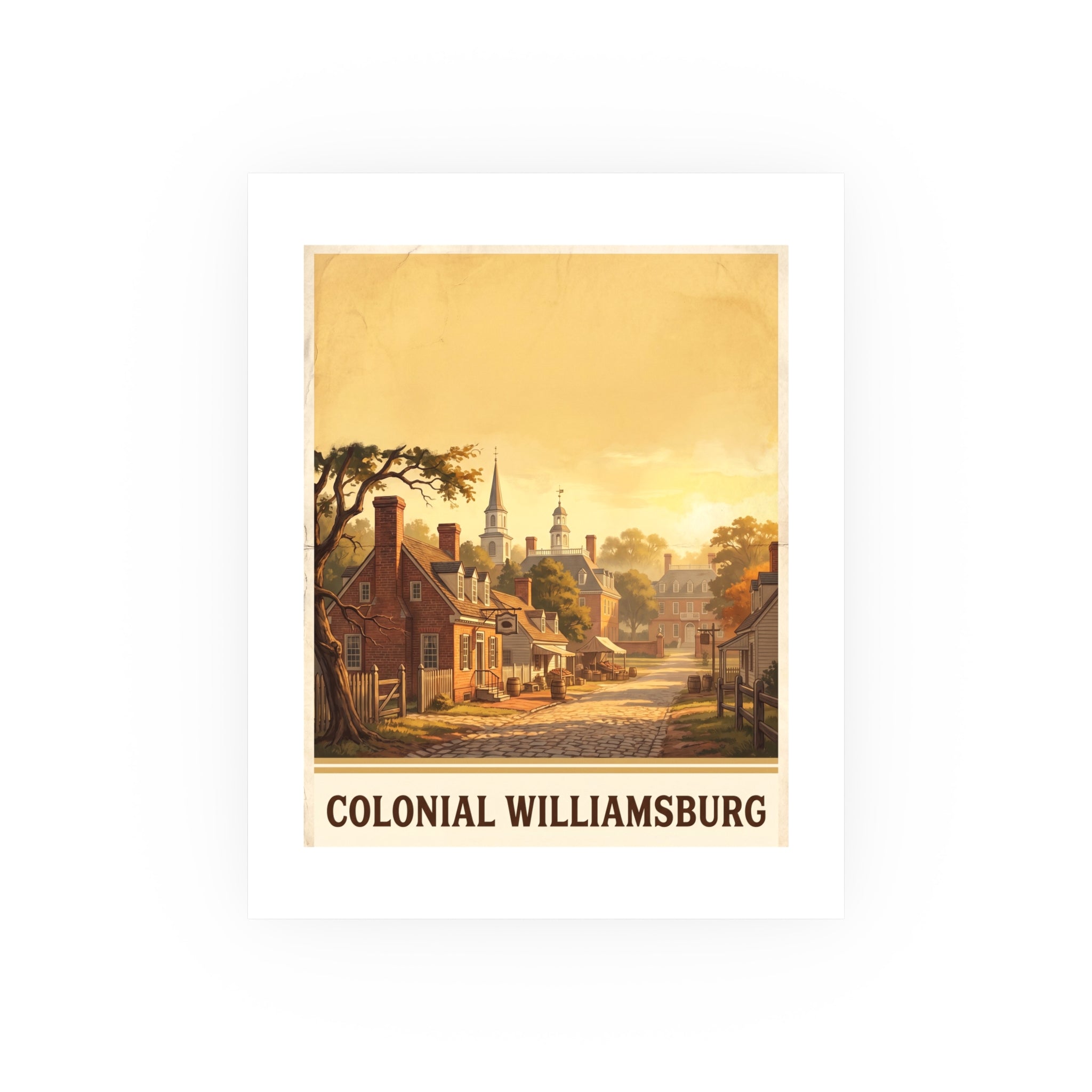 Colonial Williamsburg Vintage Poster — warm (8x10)