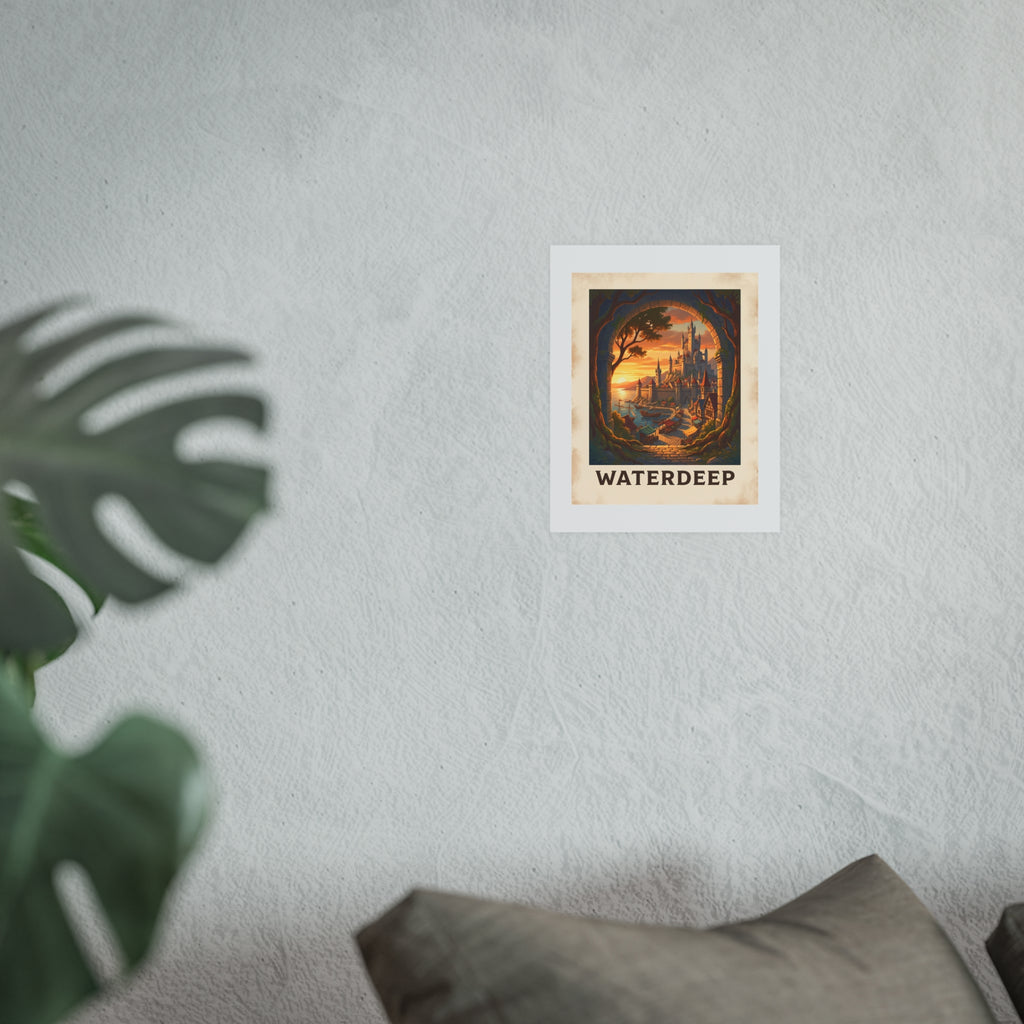 Waterdeep Vintage Poster — warm (8x10)