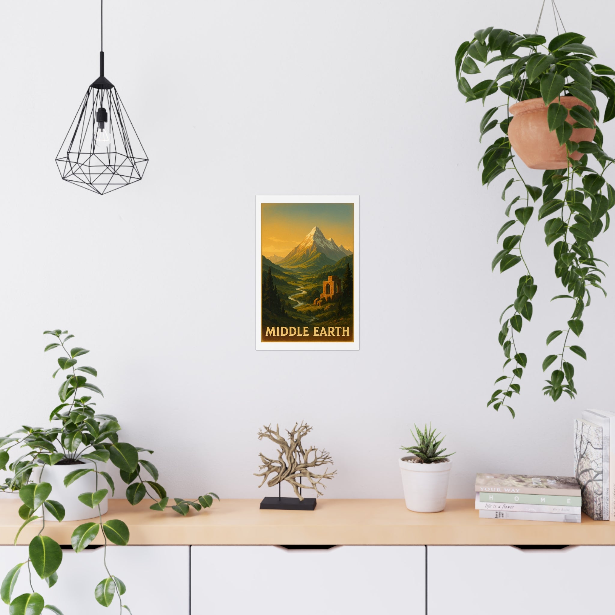 Middle earth Vintage Poster — Warm · Golden Hour (12x18)