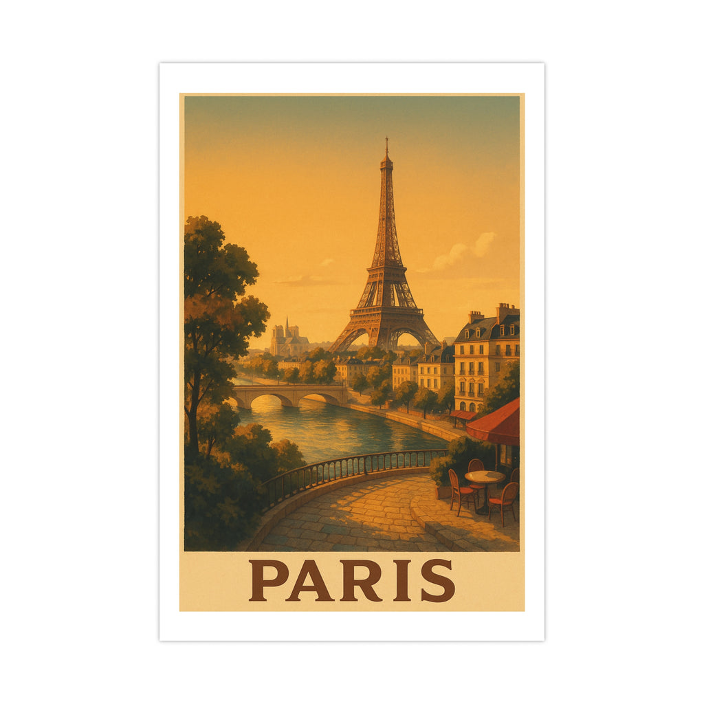 Paris Vintage Poster — warm (12x18)
