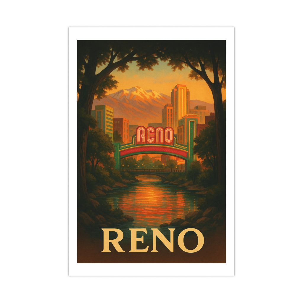 reno Vintage Poster — warm (12x18)