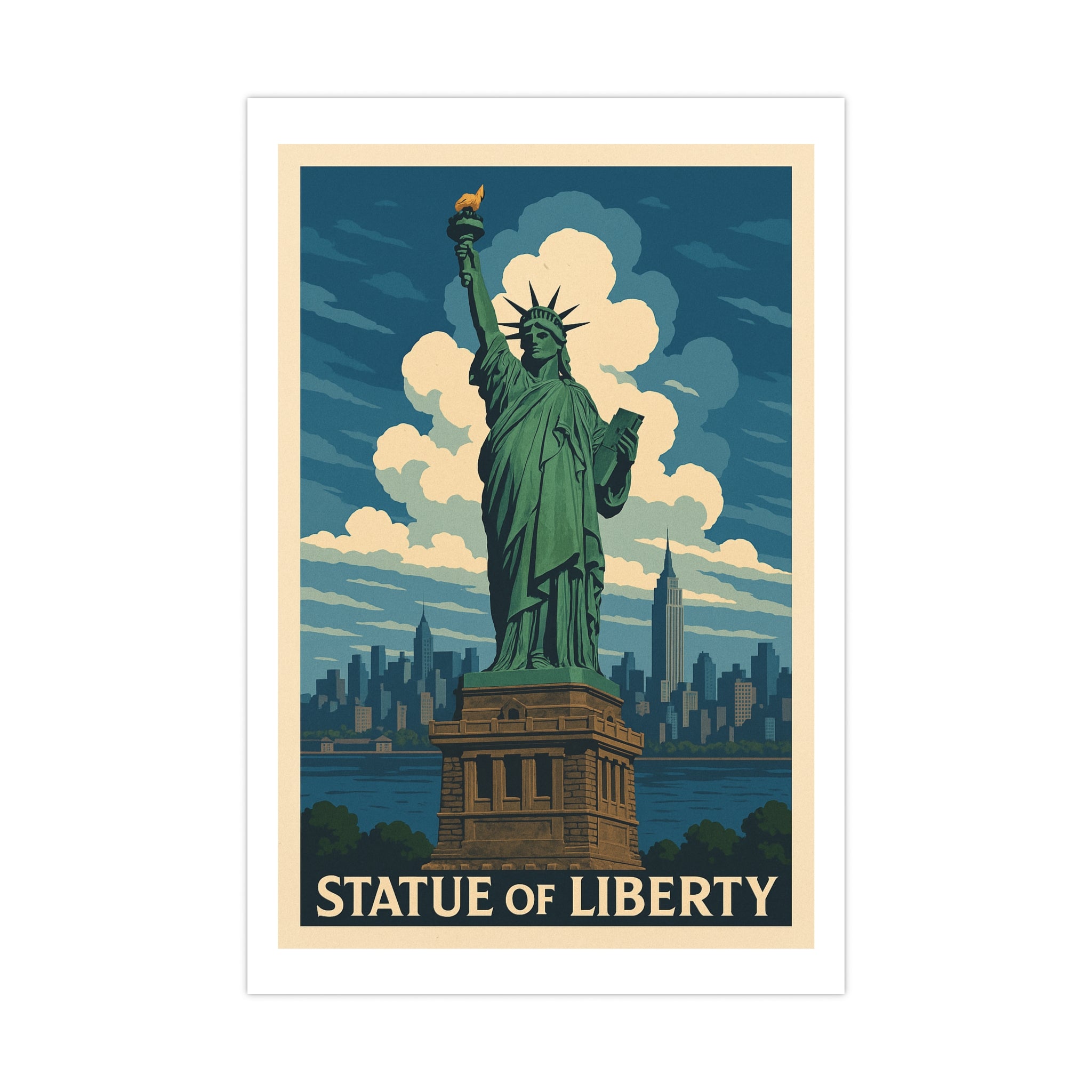 Statue of Liberty Vintage Poster — cool (12x18)