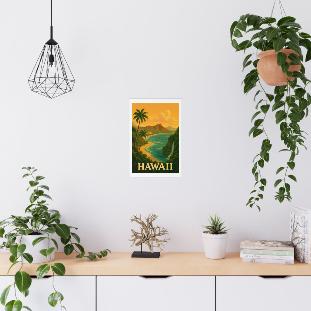 Hawaii Vintage Poster — warm (12x18)