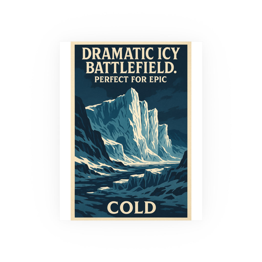Dramatic icy battlefield. Perfect for epic Vintage Poster — cool (8x10)