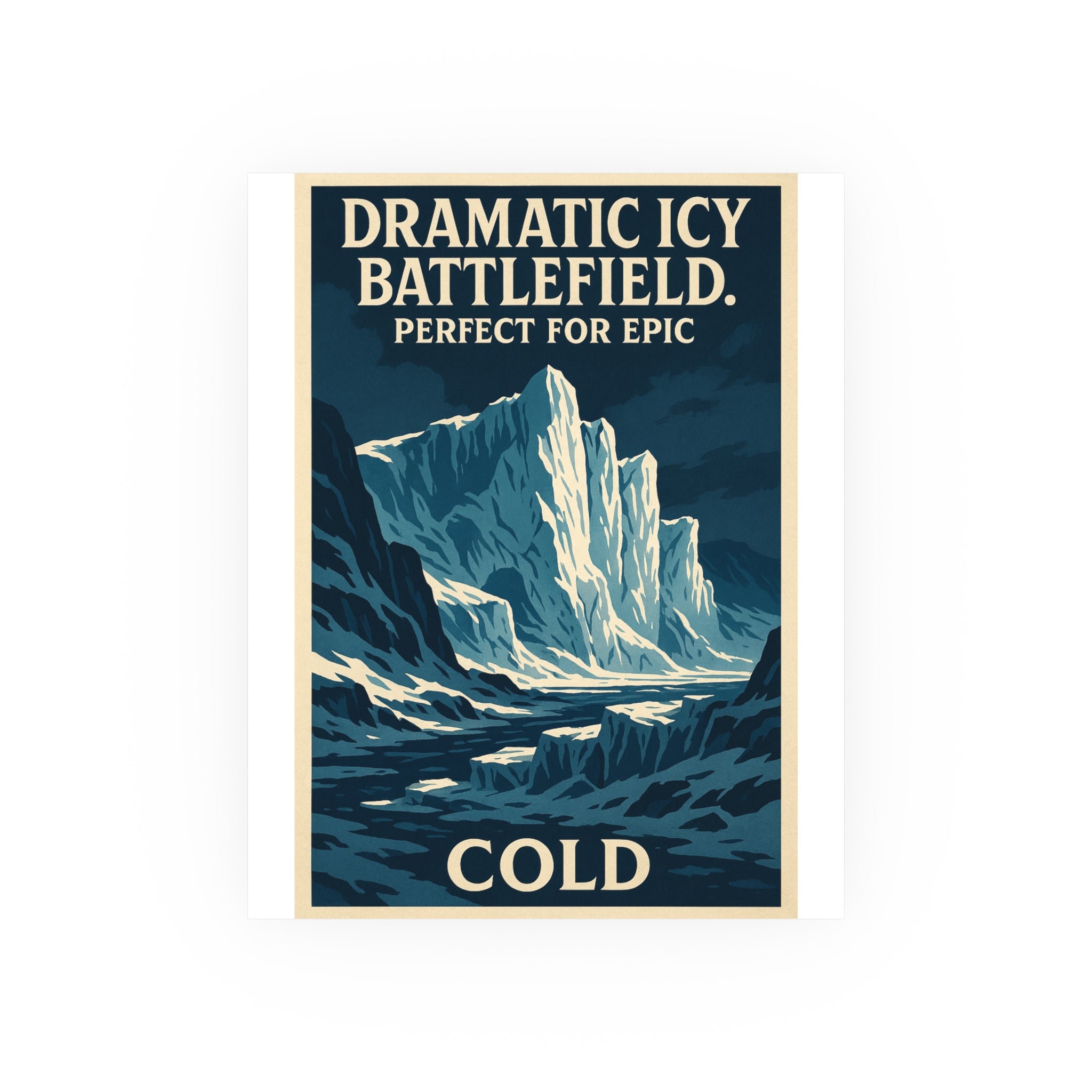 Dramatic icy battlefield. Perfect for epic Vintage Poster — cool (8x10)