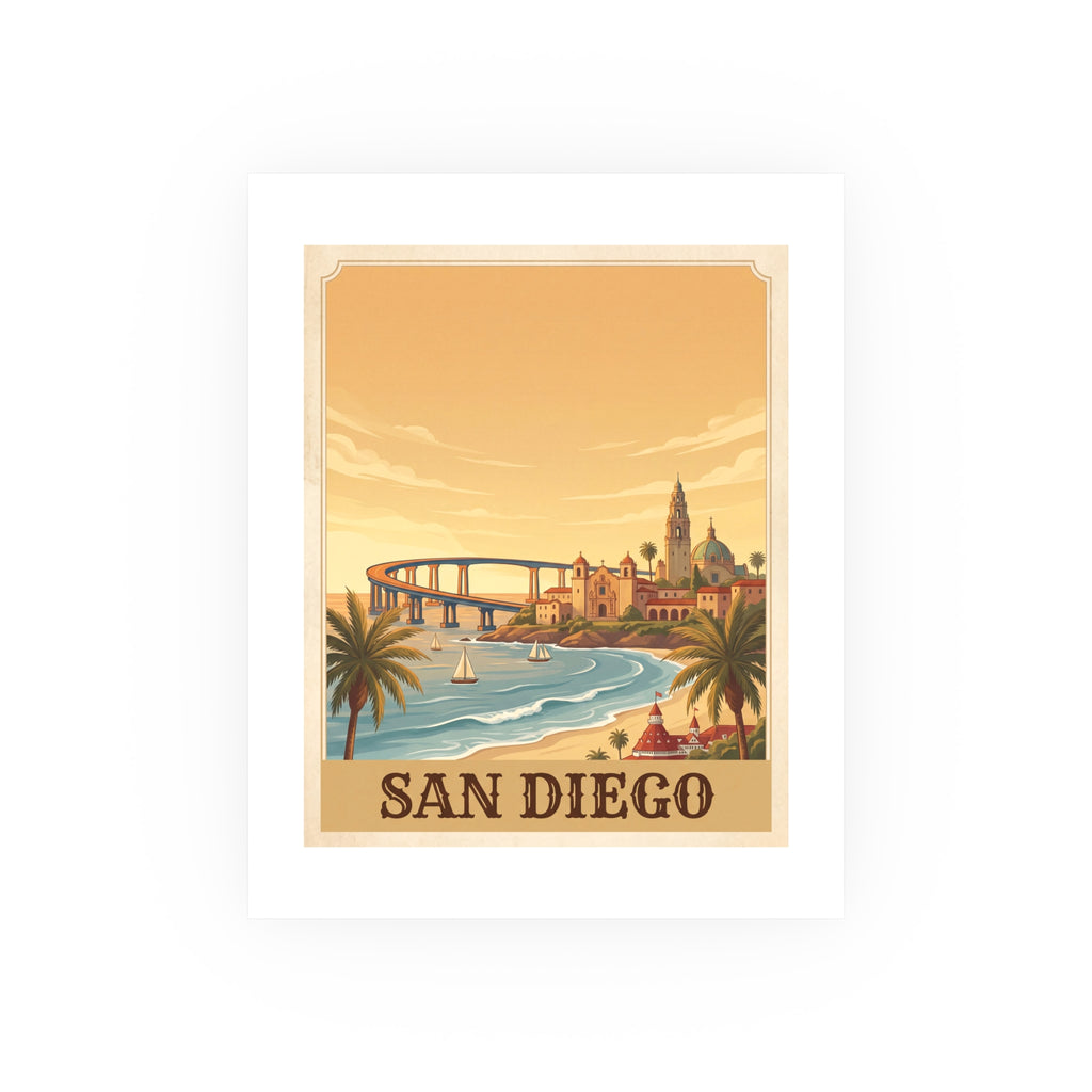 san diego Vintage Poster — warm (8x10)