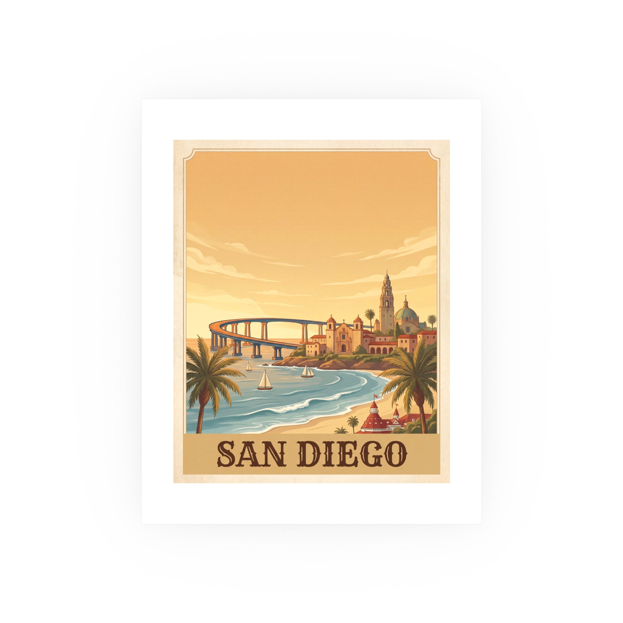 san diego Vintage Poster — warm (8x10)