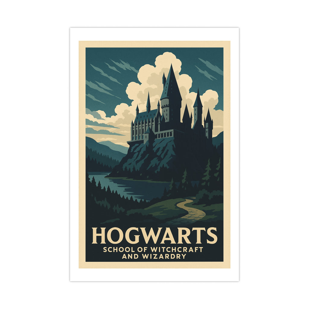Hogwarts School of Witchcraft and Wizardry Vintage Poster — Cool · Crisp Morning (12x18)