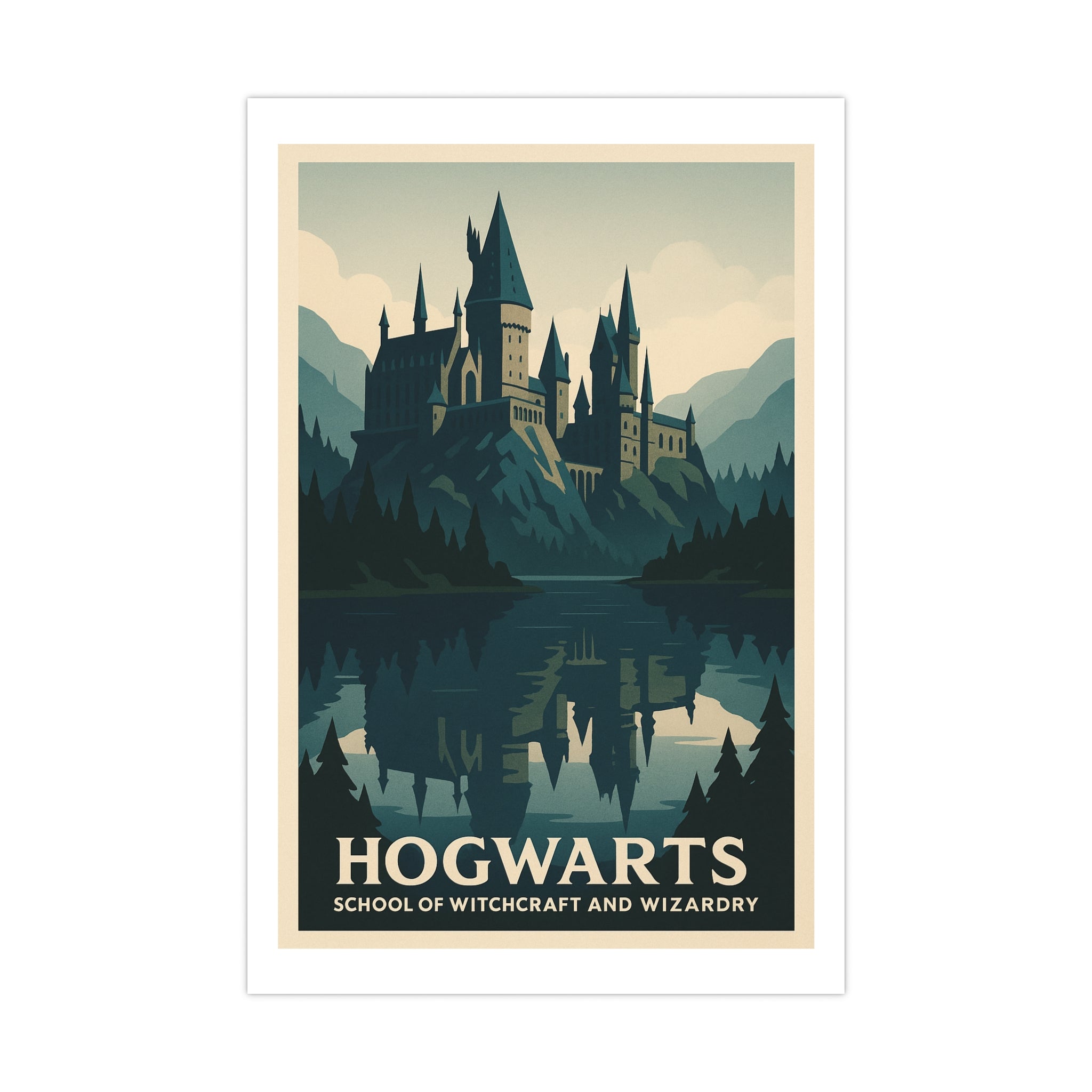 Hogwarts School of Witchcraft and Wizardry Vintage Poster — cool (12x18)