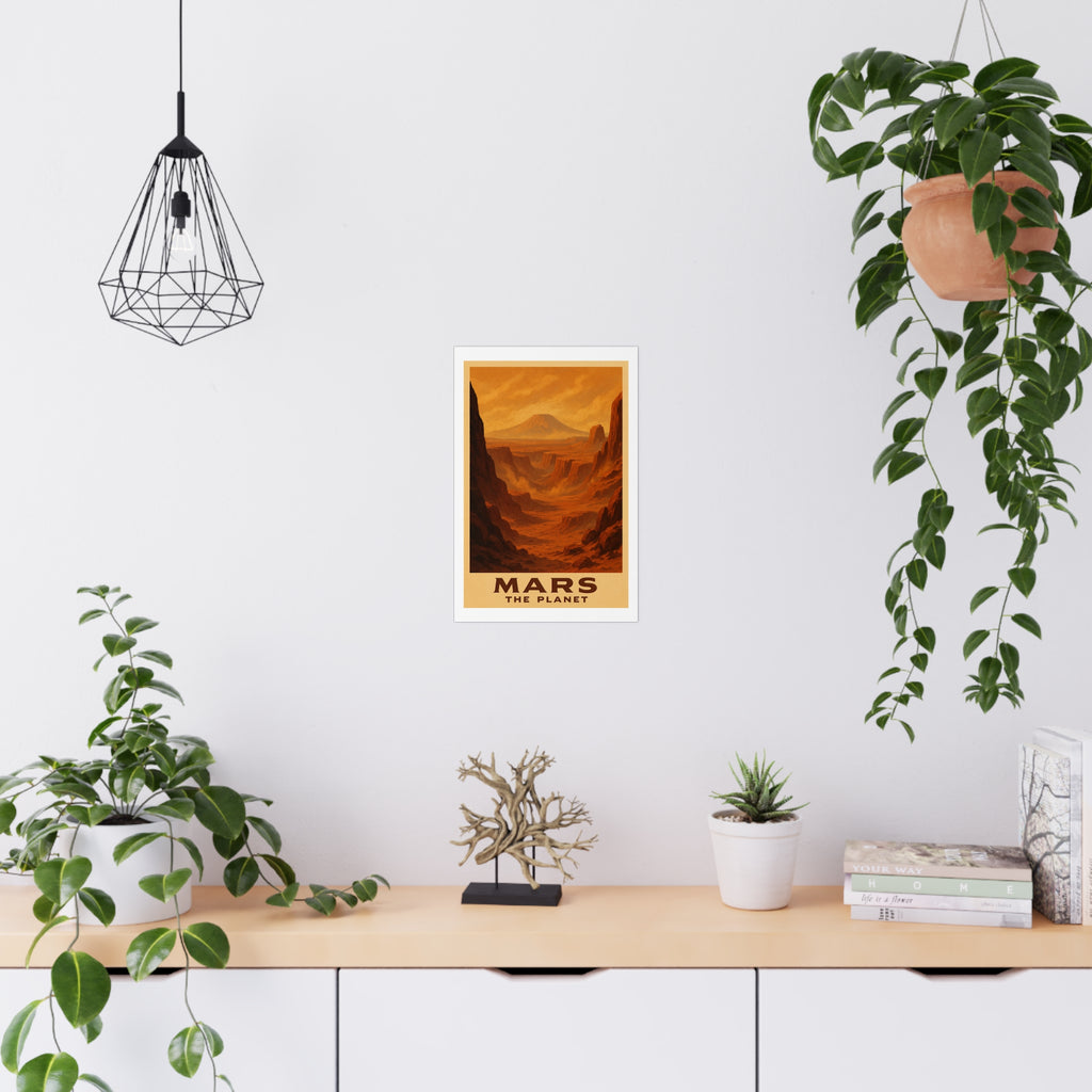 mars the planet Vintage Poster — Warm · Golden Hour (12x18)