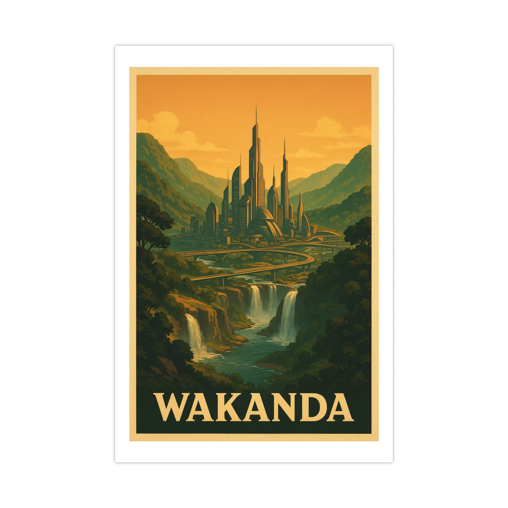 Wakanda Vintage Poster — warm (12x18)