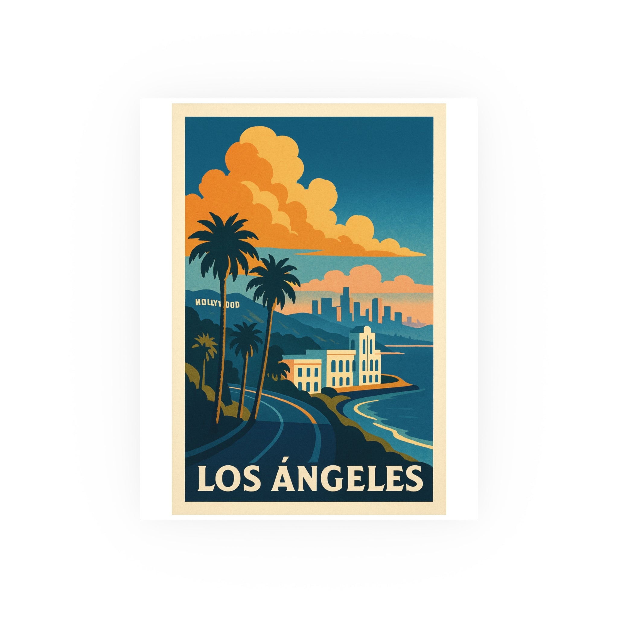 Los Ángeles Vintage Poster — Cool · Crisp Morning (8x10)