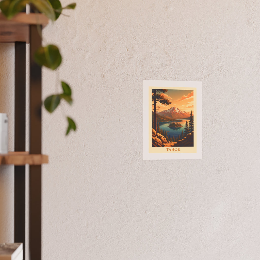 tahoe Vintage Poster — Warm · Golden Hour (8x10)