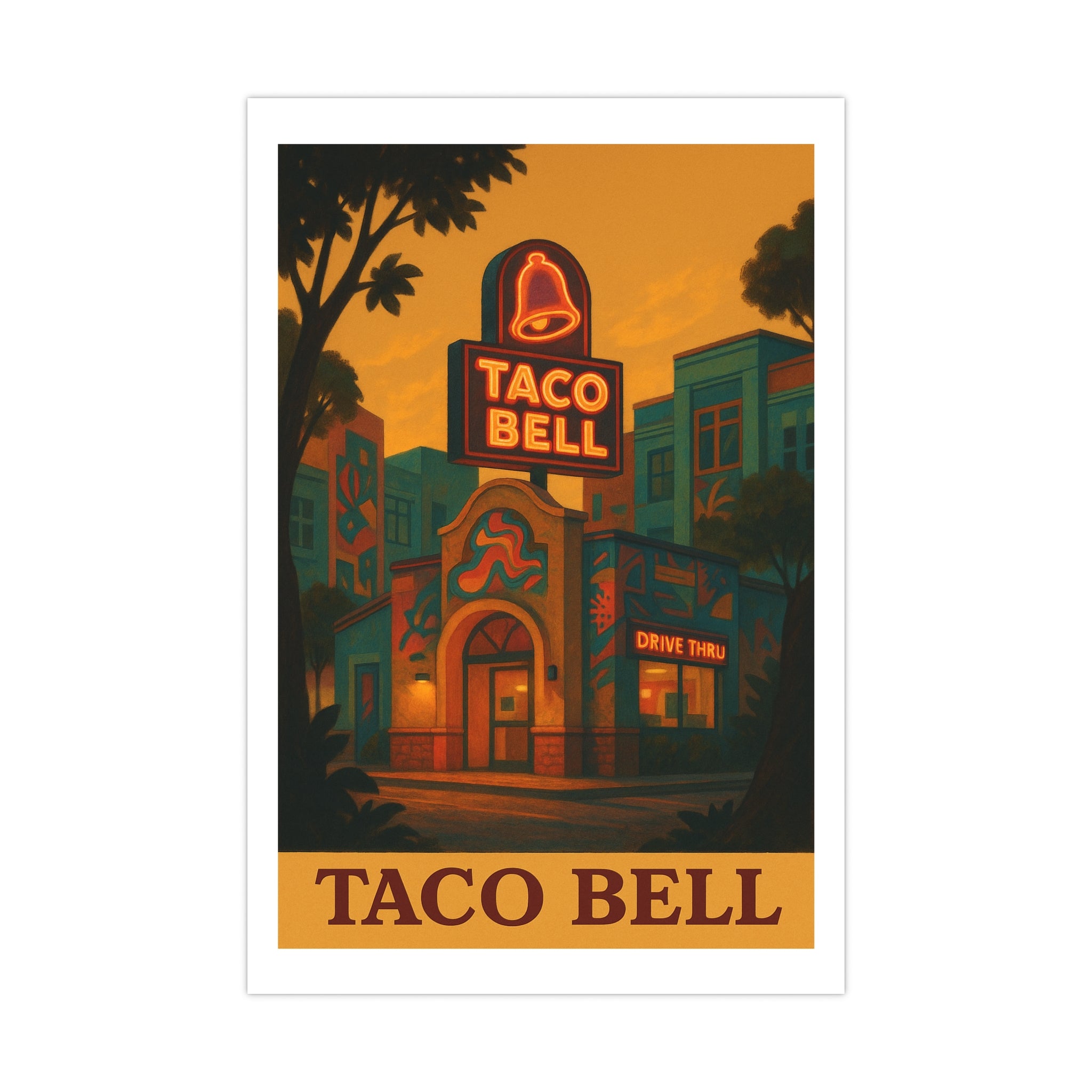 Taco Bell Vintage Poster — warm (12x18)