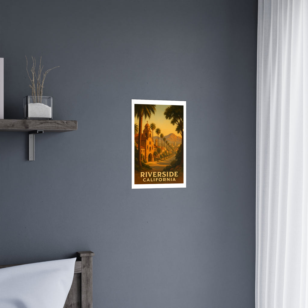 riverside california Vintage Poster — Warm · Golden Hour (12x18)