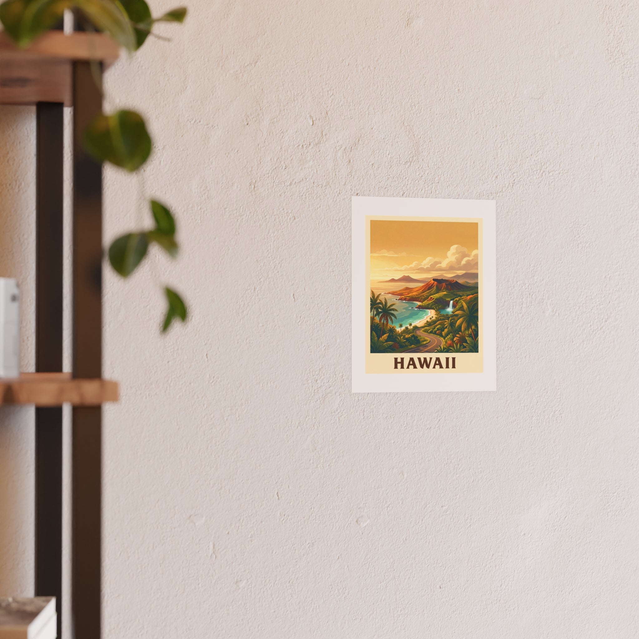 hawaii Vintage Poster — Warm · Golden Hour (8x10)