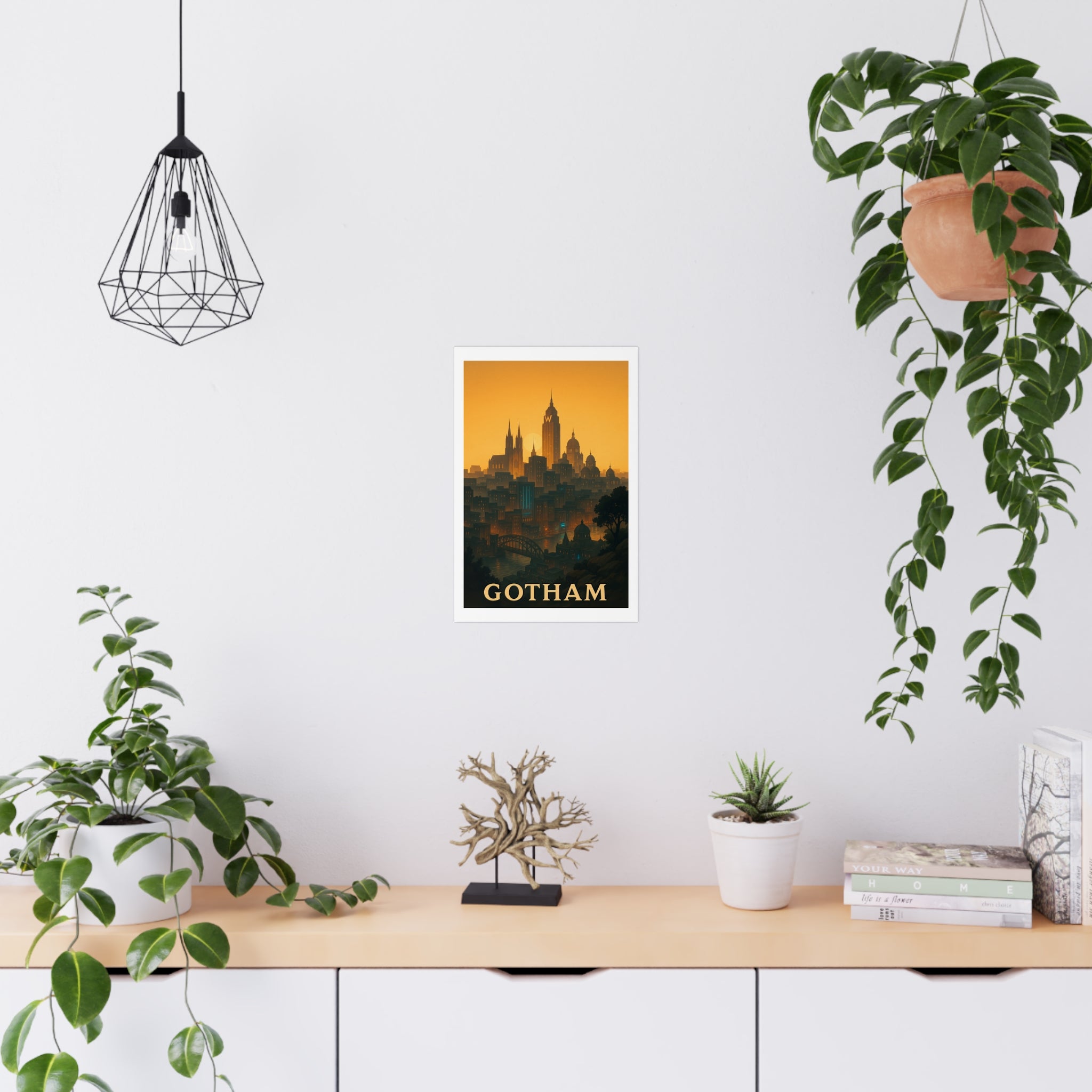 gotham city Vintage Poster — Warm · Golden Hour (12x18)