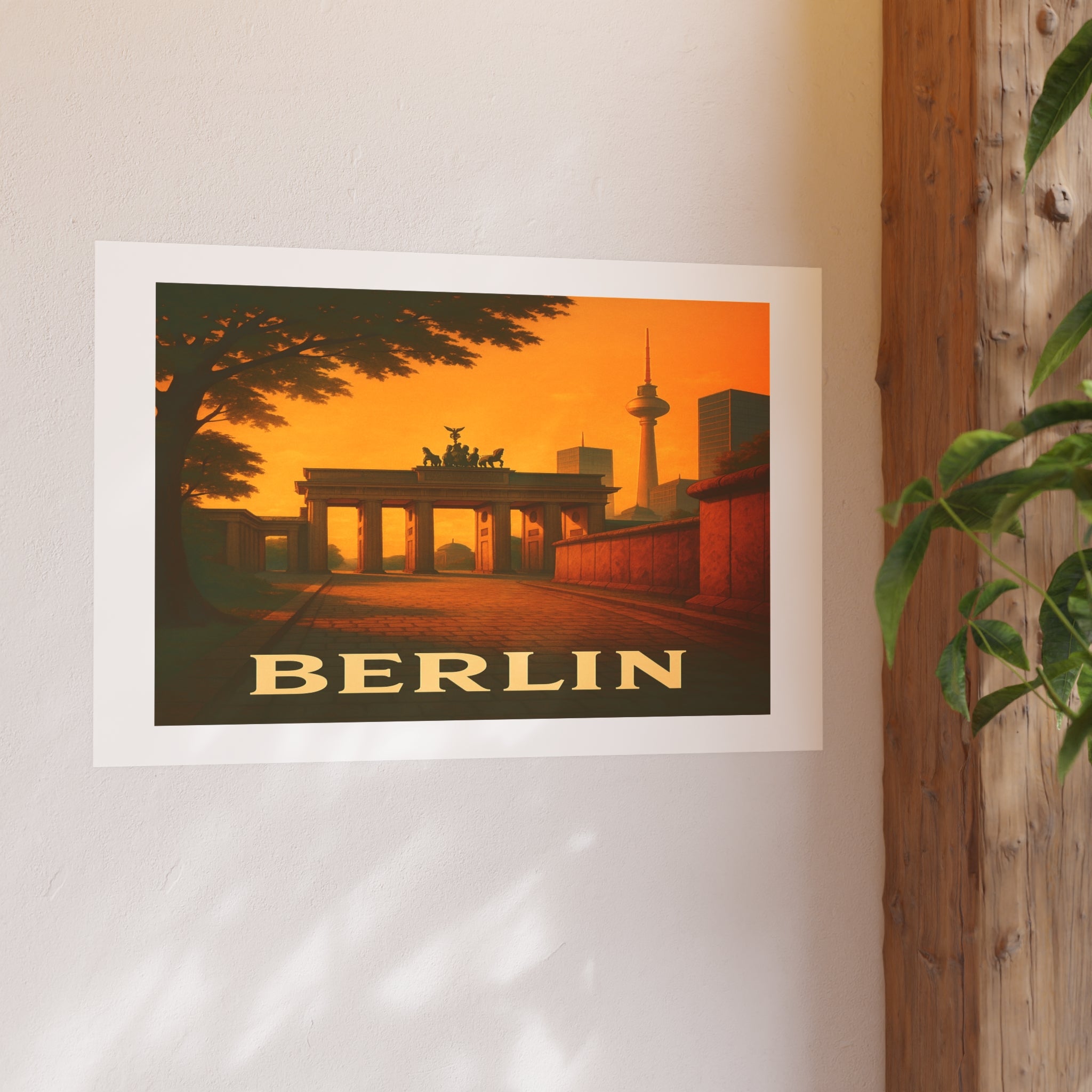 berlin Vintage Poster — Warm · Golden Hour (24x36)