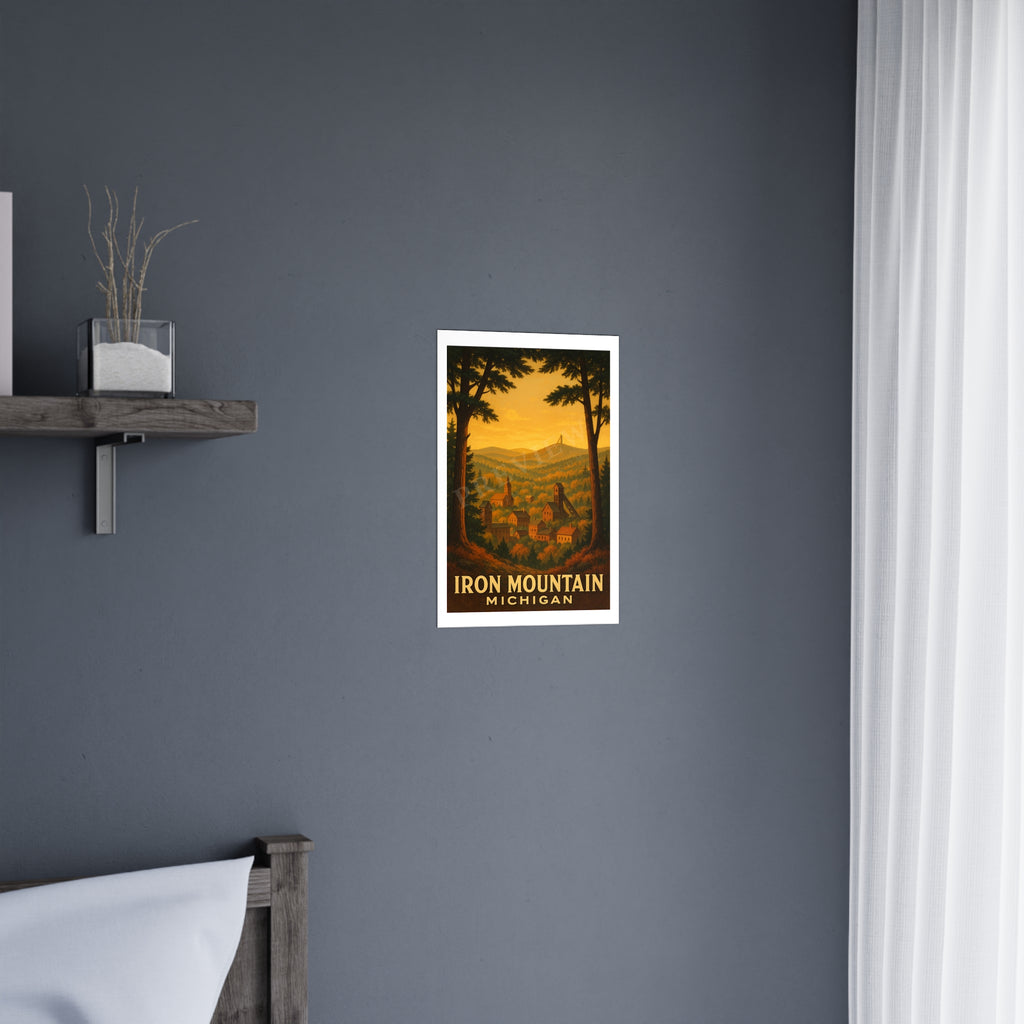 Iron mountain michigan Vintage Poster — Warm · Golden Hour (12x18)