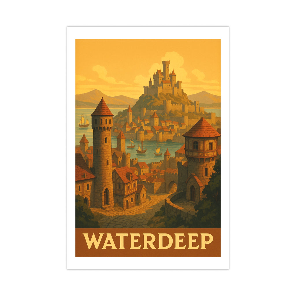 waterdeep Vintage Poster — warm (12x18)