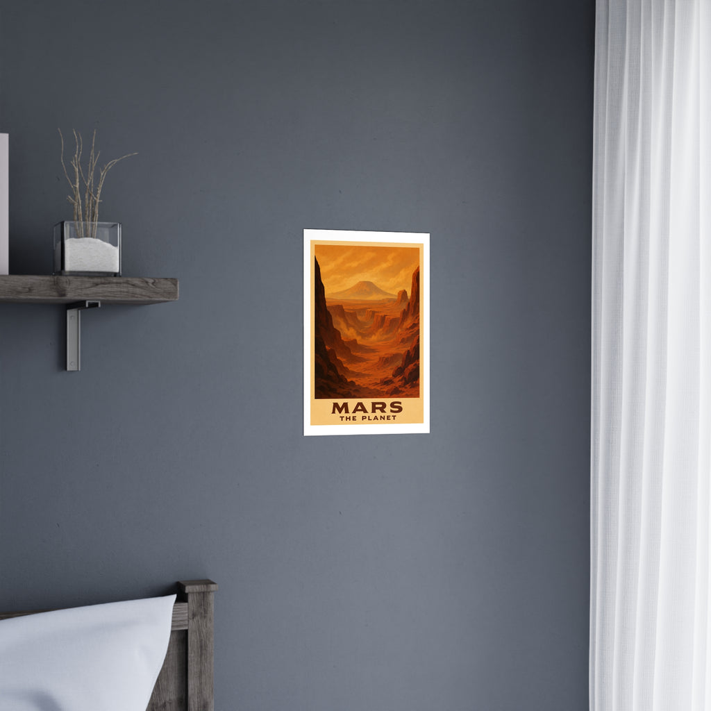 mars the planet Vintage Poster — Warm · Golden Hour (12x18)