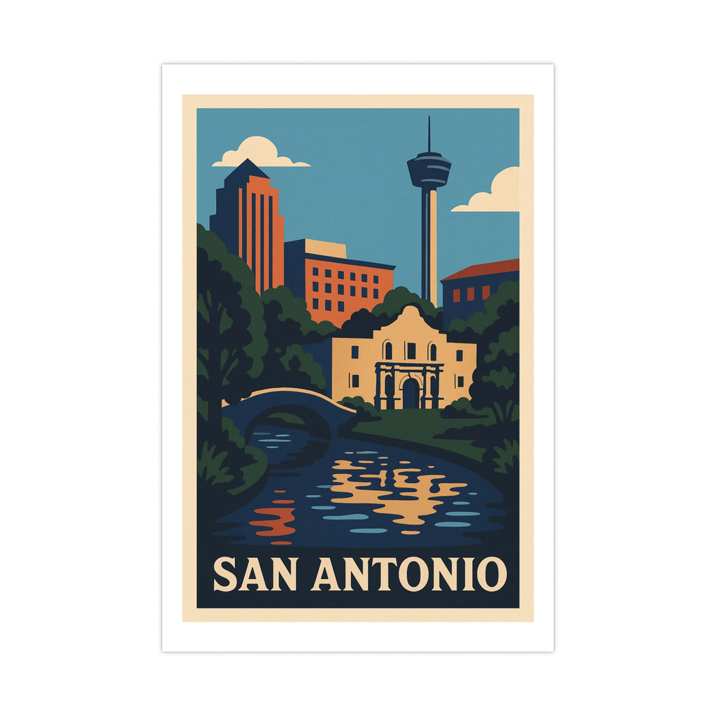 San antonio Vintage Poster — Cool · Crisp Morning (12x18)