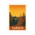 TARDIS Vintage Poster — Warm · Golden Hour (12x18)
