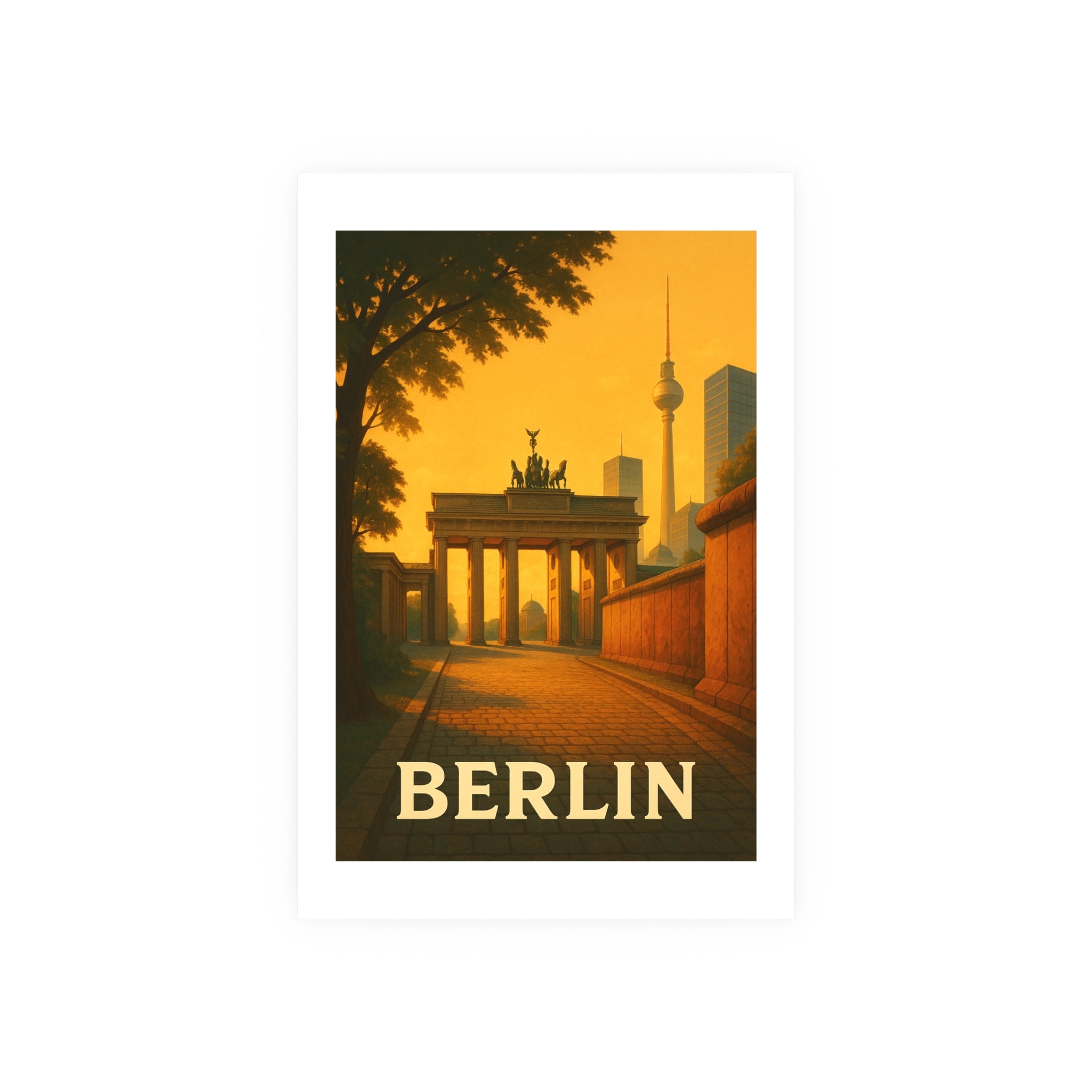 berlin Vintage Poster — Warm · Golden Hour (24x36)