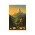 Middle earth Vintage Poster — Warm · Golden Hour (12x18)