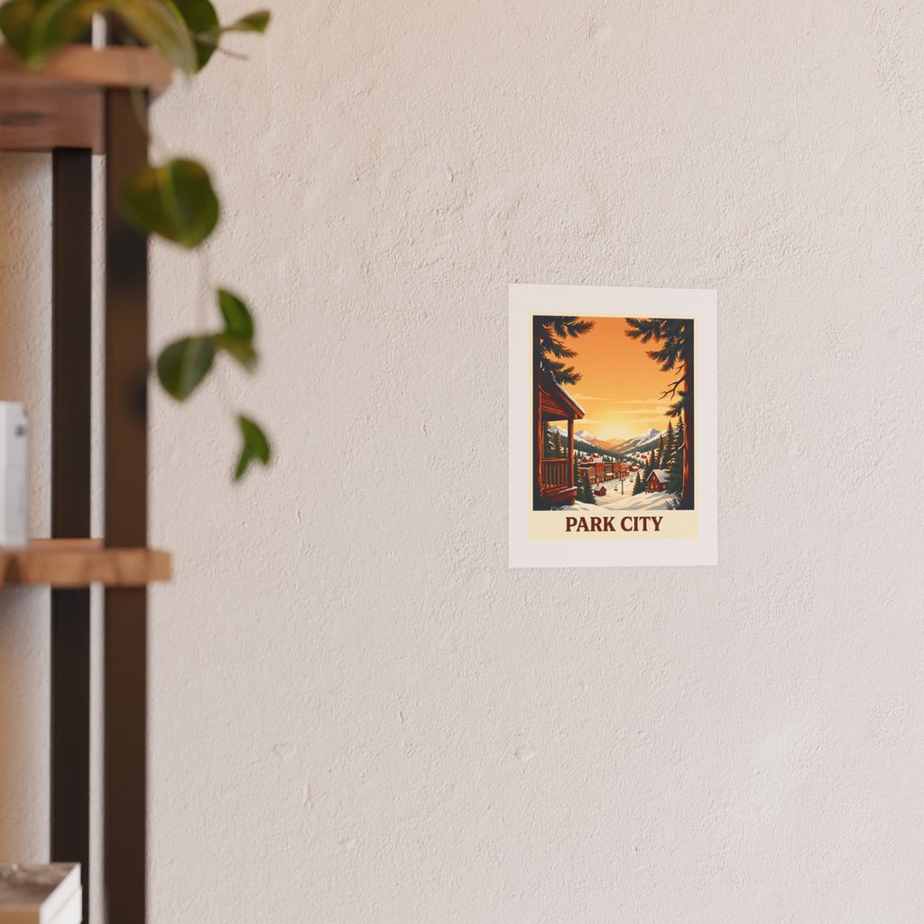 park city Vintage Poster — Warm · Golden Hour (8x10)