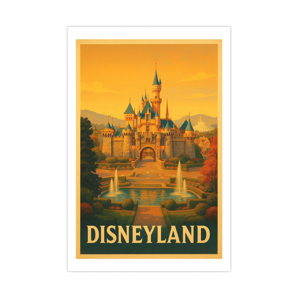 Disneyland Vintage Poster — Warm · Golden Hour (12x18)