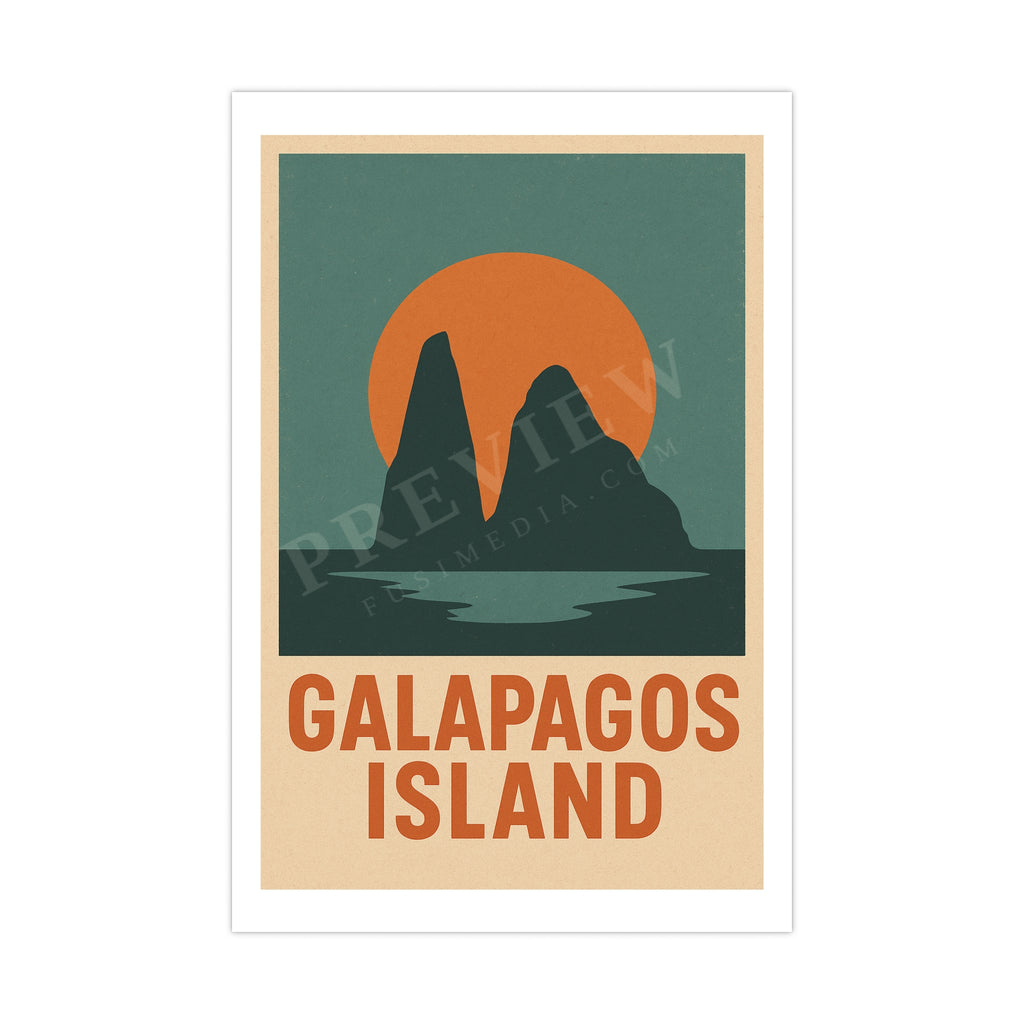 galapagos island Vintage Poster — Graphic · Bold Vintage (12x18)