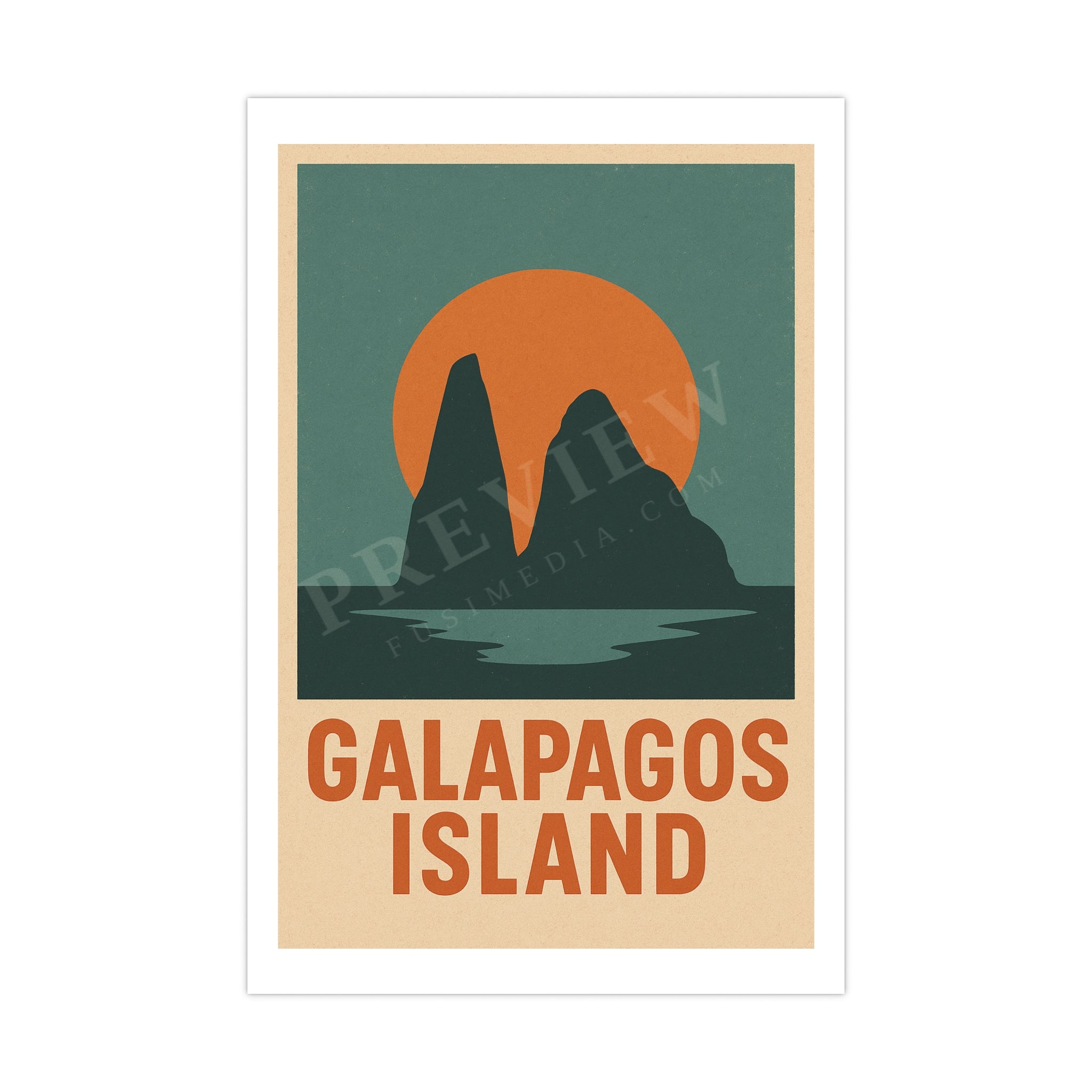galapagos island Vintage Poster — Graphic · Bold Vintage (12x18)