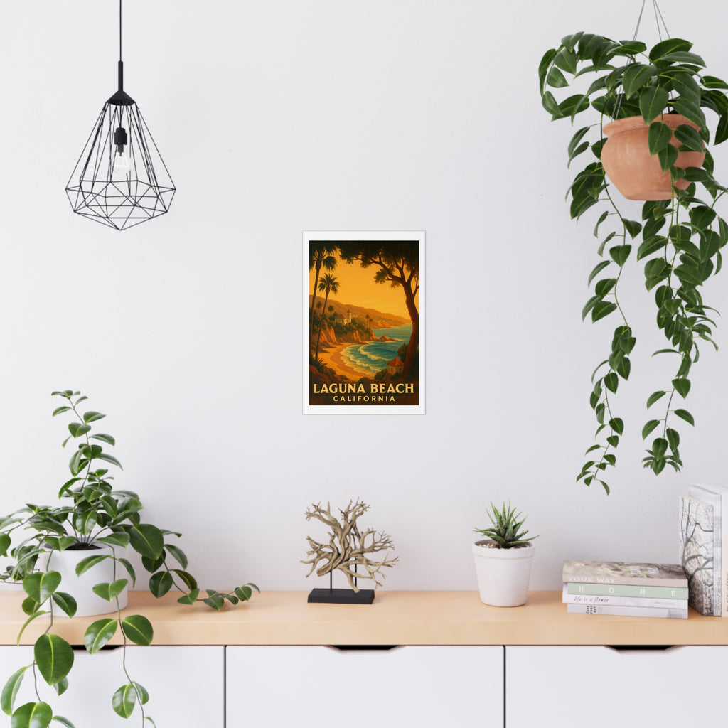 Laguna beach California Vintage Poster — warm (12x18)