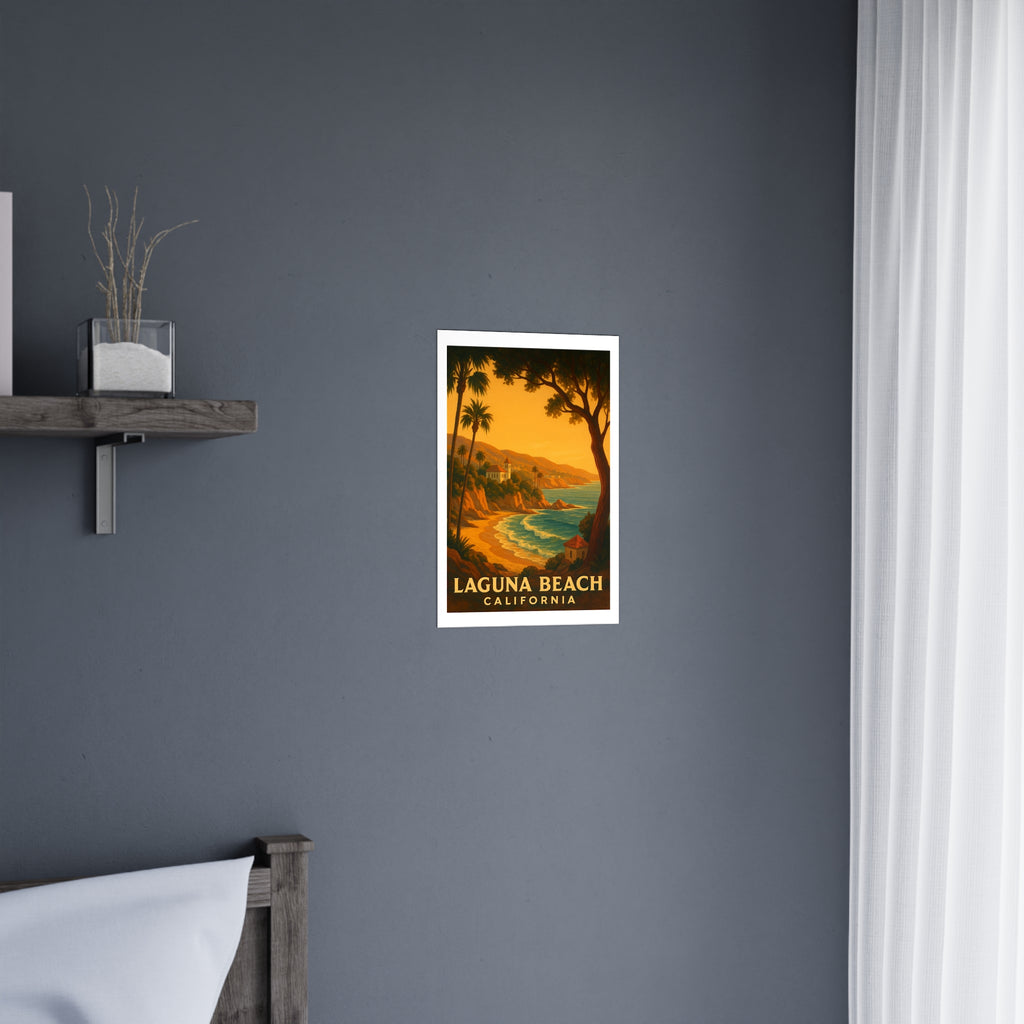 Laguna beach California Vintage Poster — warm (12x18)
