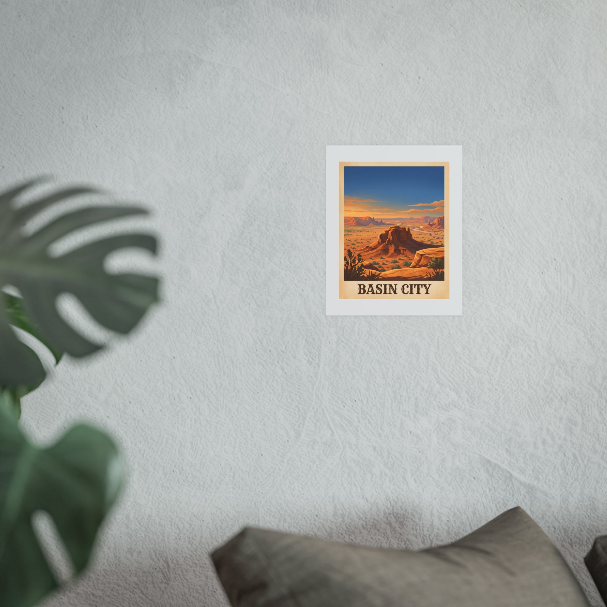 Basin City Vintage Poster — warm (8x10)