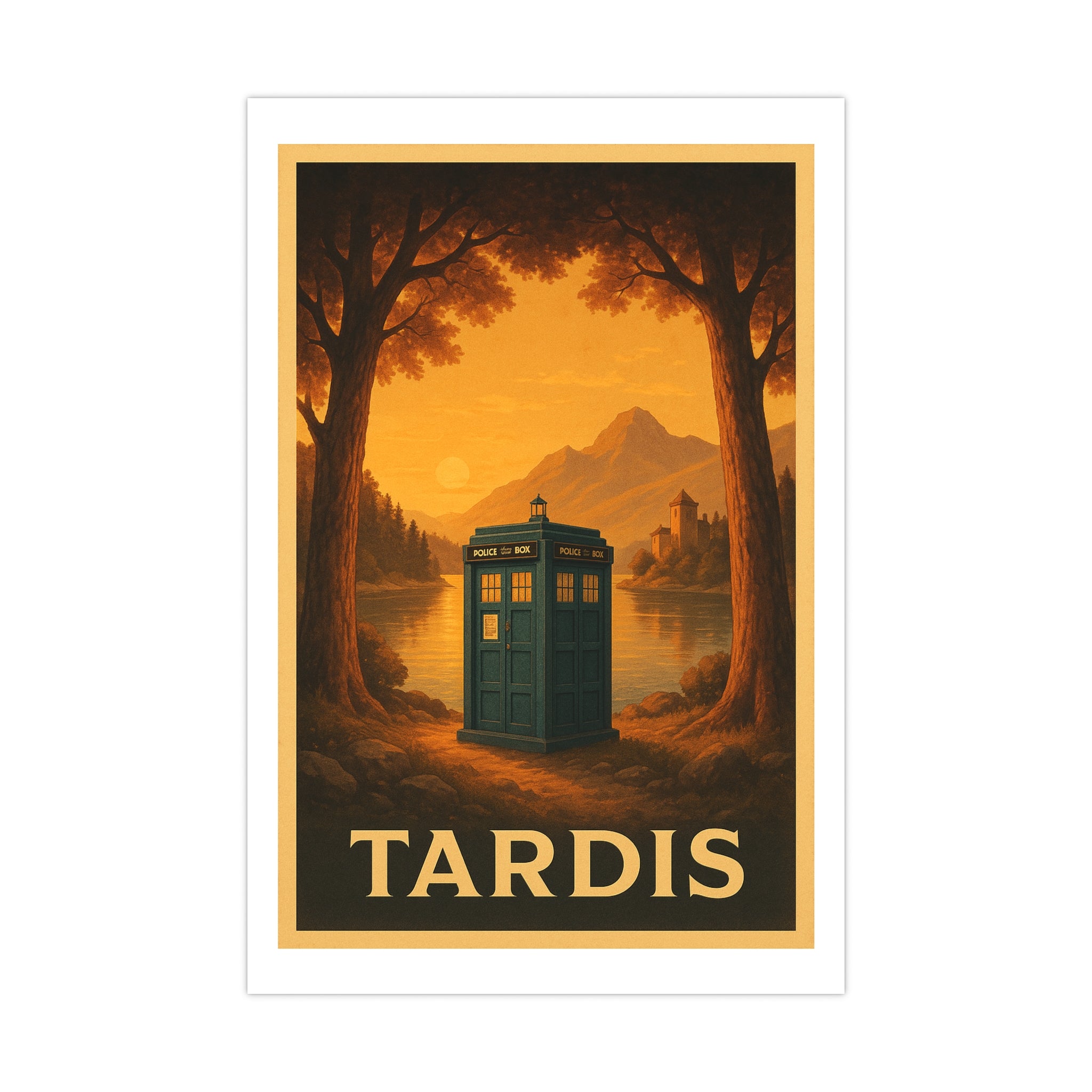 TARDIS Vintage Poster — warm (12x18)
