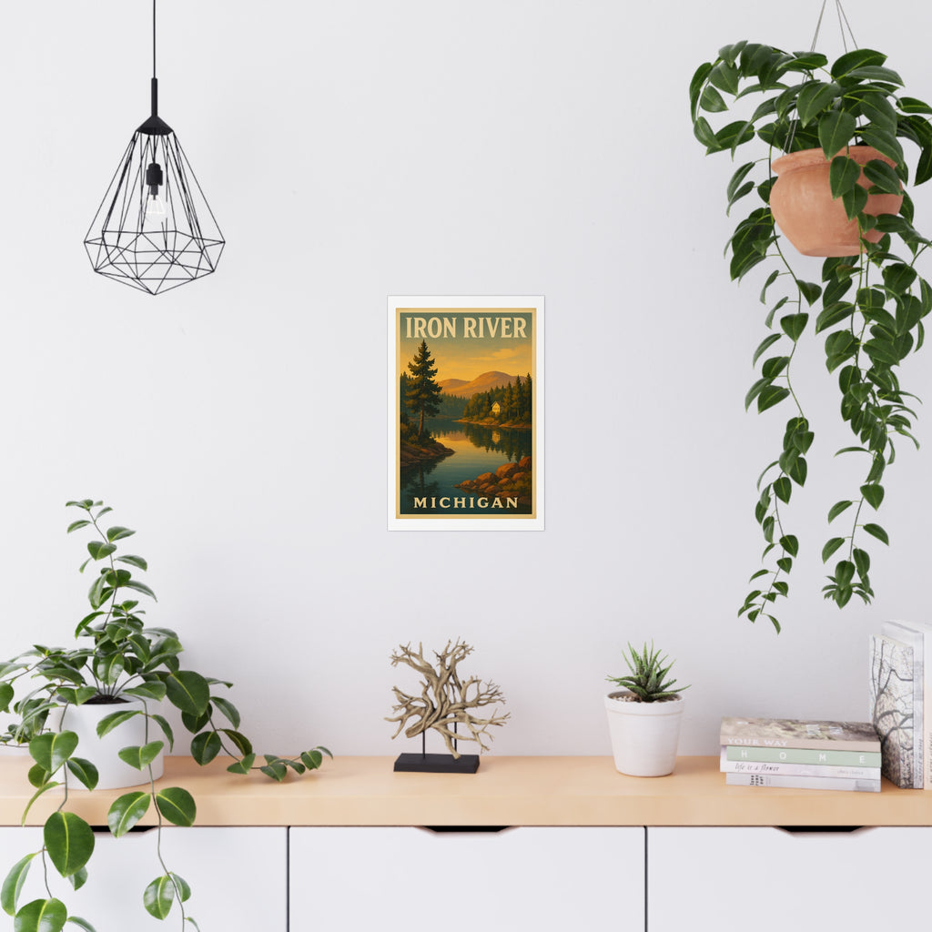 iron river Vintage Poster — Warm · Golden Hour (12x18)