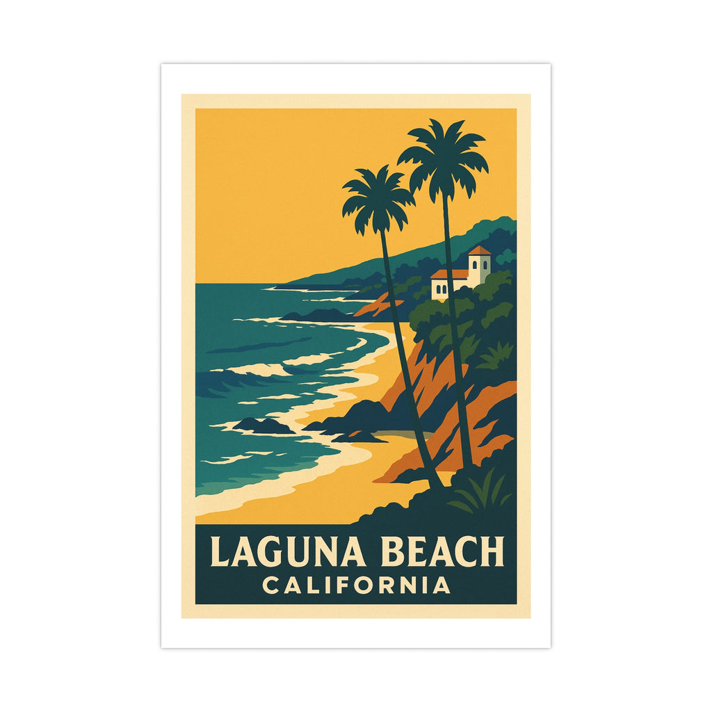 Laguna beach California Vintage Poster — cool (12x18)