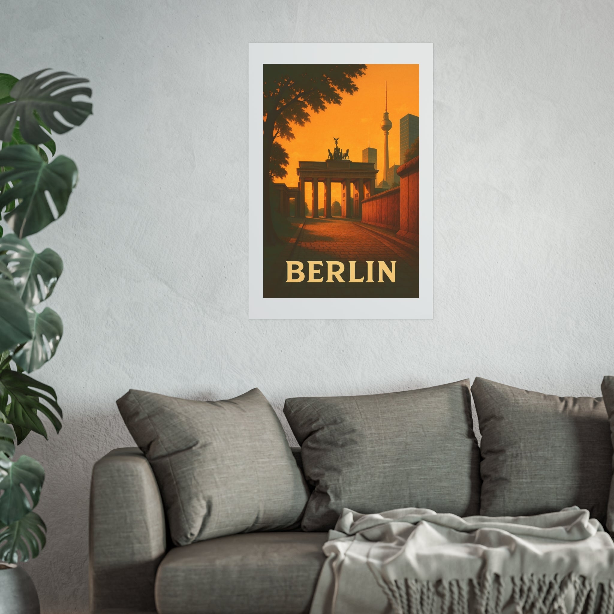 berlin Vintage Poster — Warm · Golden Hour (24x36)