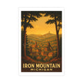 Iron mountain michigan Vintage Poster — Warm · Golden Hour (12x18)