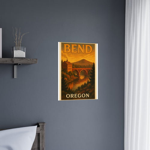 bend Vintage Poster — Warm · Golden Hour (18x24)