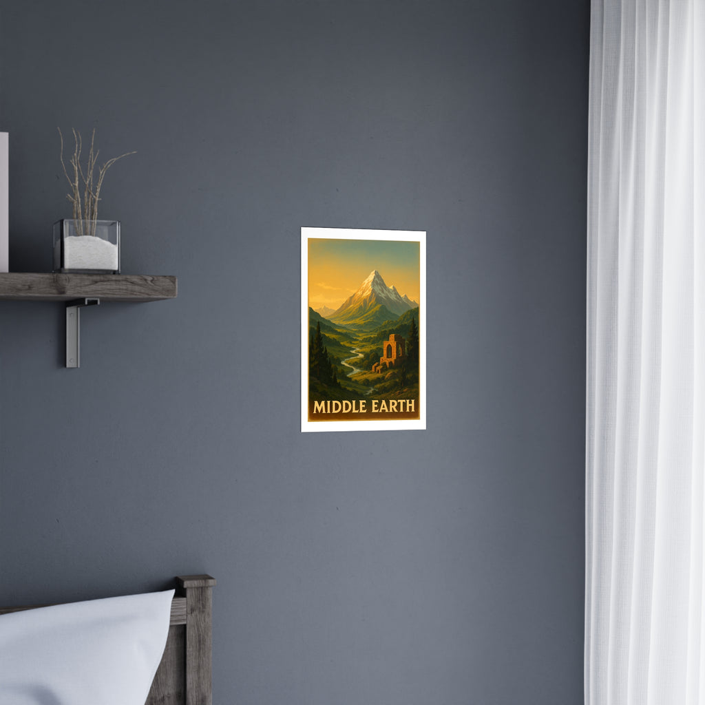 Middle earth Vintage Poster — Warm · Golden Hour (12x18)