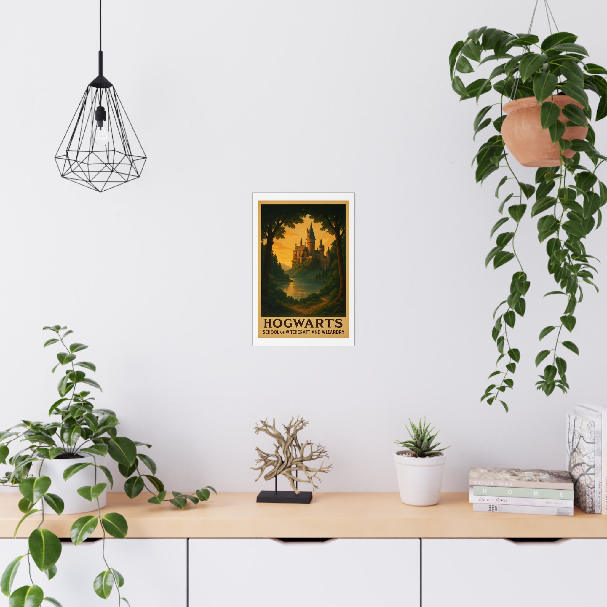 Hogwarts School of Witchcraft and Wizardry Vintage Poster — warm (12x18)